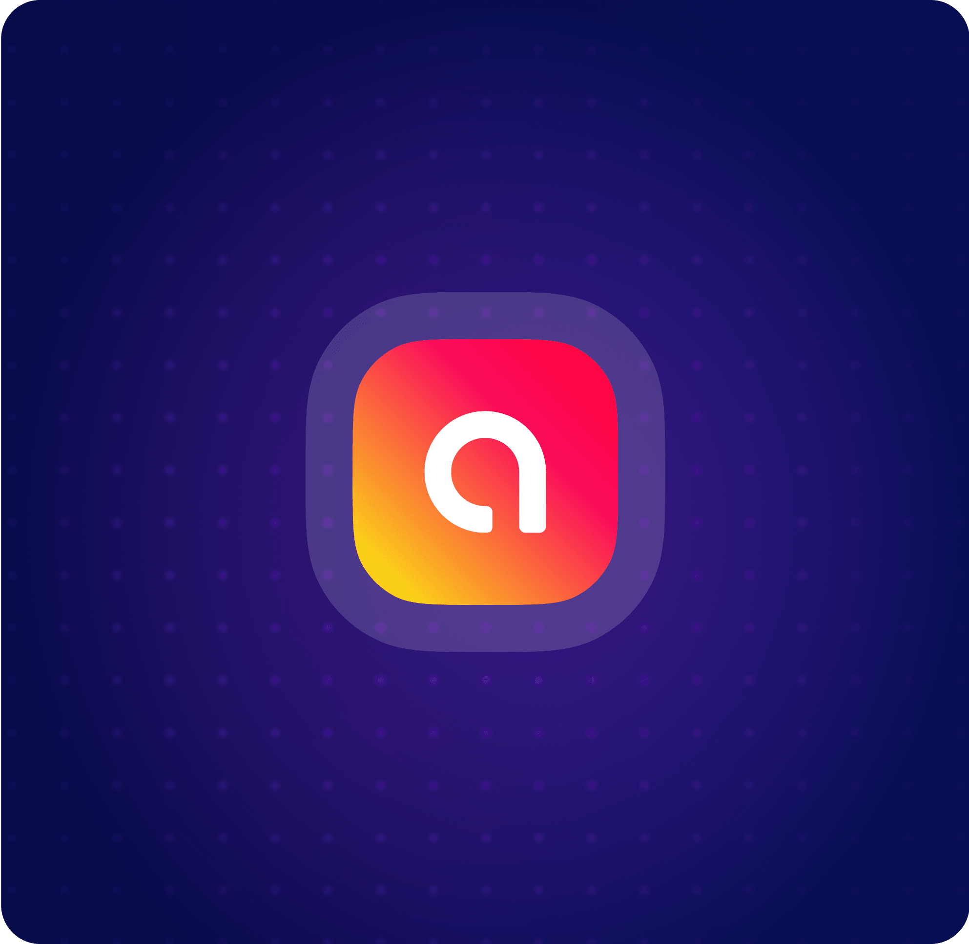 Amissa logo on top of navy gradient bacground